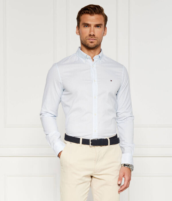 Рубашка Tommy Hilfiger Flex Slim Fit, голубой — фото 3