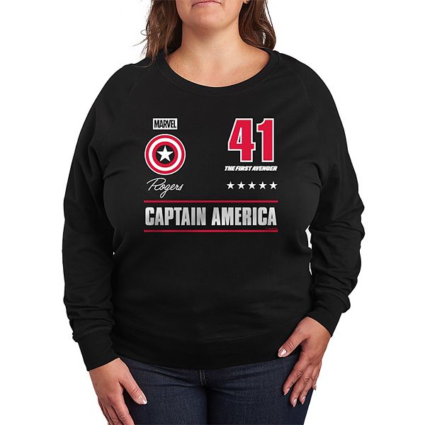

Футболка с длинным рукавом Captain America French Terry Plus Size Marvel, Black