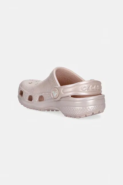 Сланцы детские с блестящим покрытием Classic Pearl Shine Clog T Crocs, розовый — фото 3