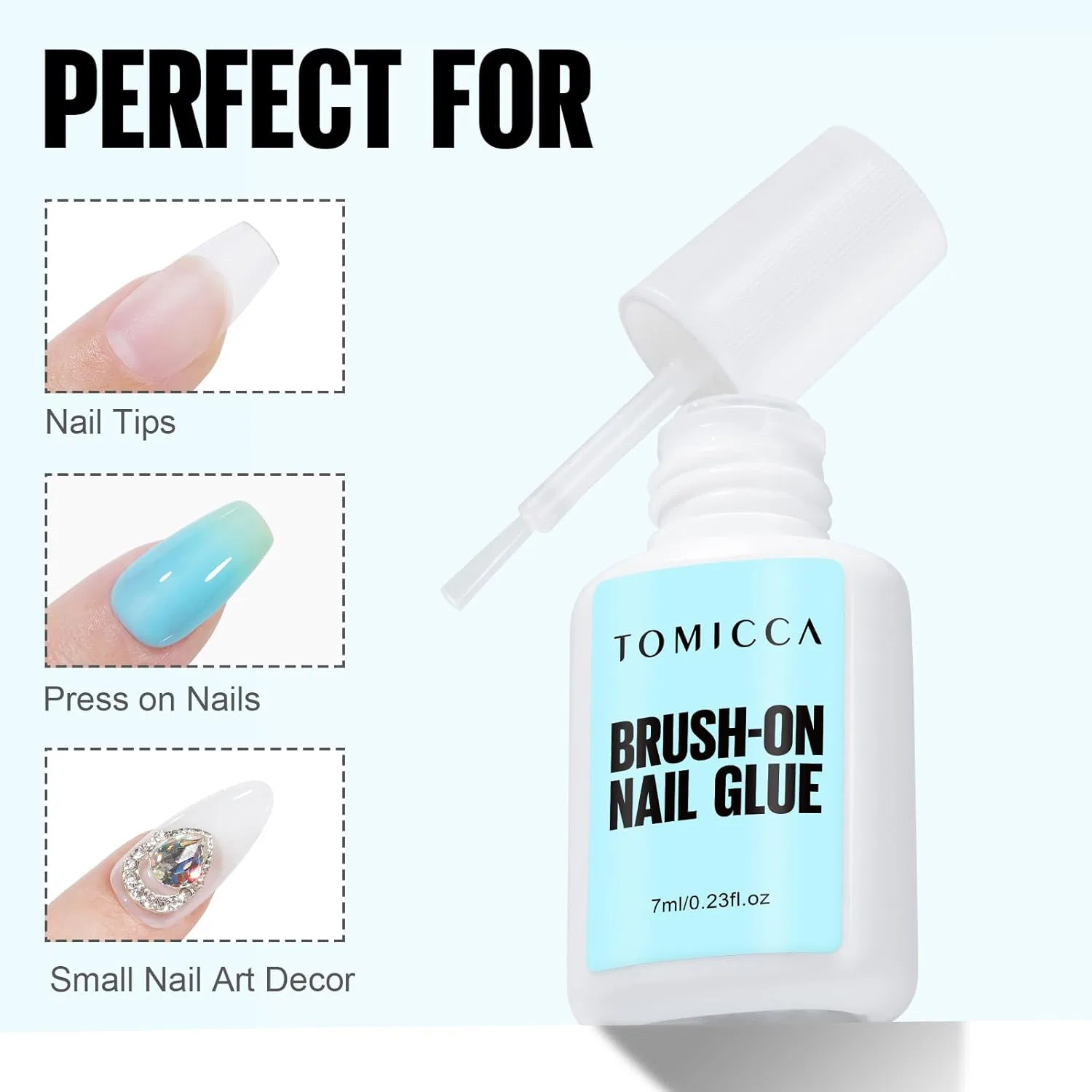 Клей для накладных ногтей TOMICCA с кисточкой Tomicca, Quick-Drying Nail Glue, 1 X 7 G — фото 2