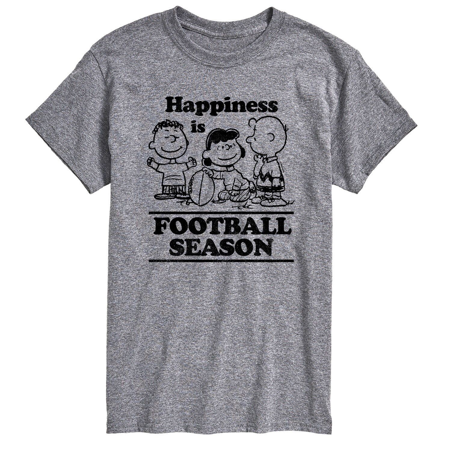 

Мужская футболка Peanuts Happiness Is Football Season Licensed Character