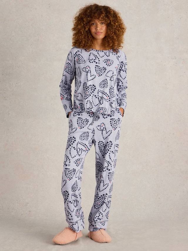 

Пижамный топ с вырезом в форме сердца и асимметричным подолом White Stuff, Grey/Multi