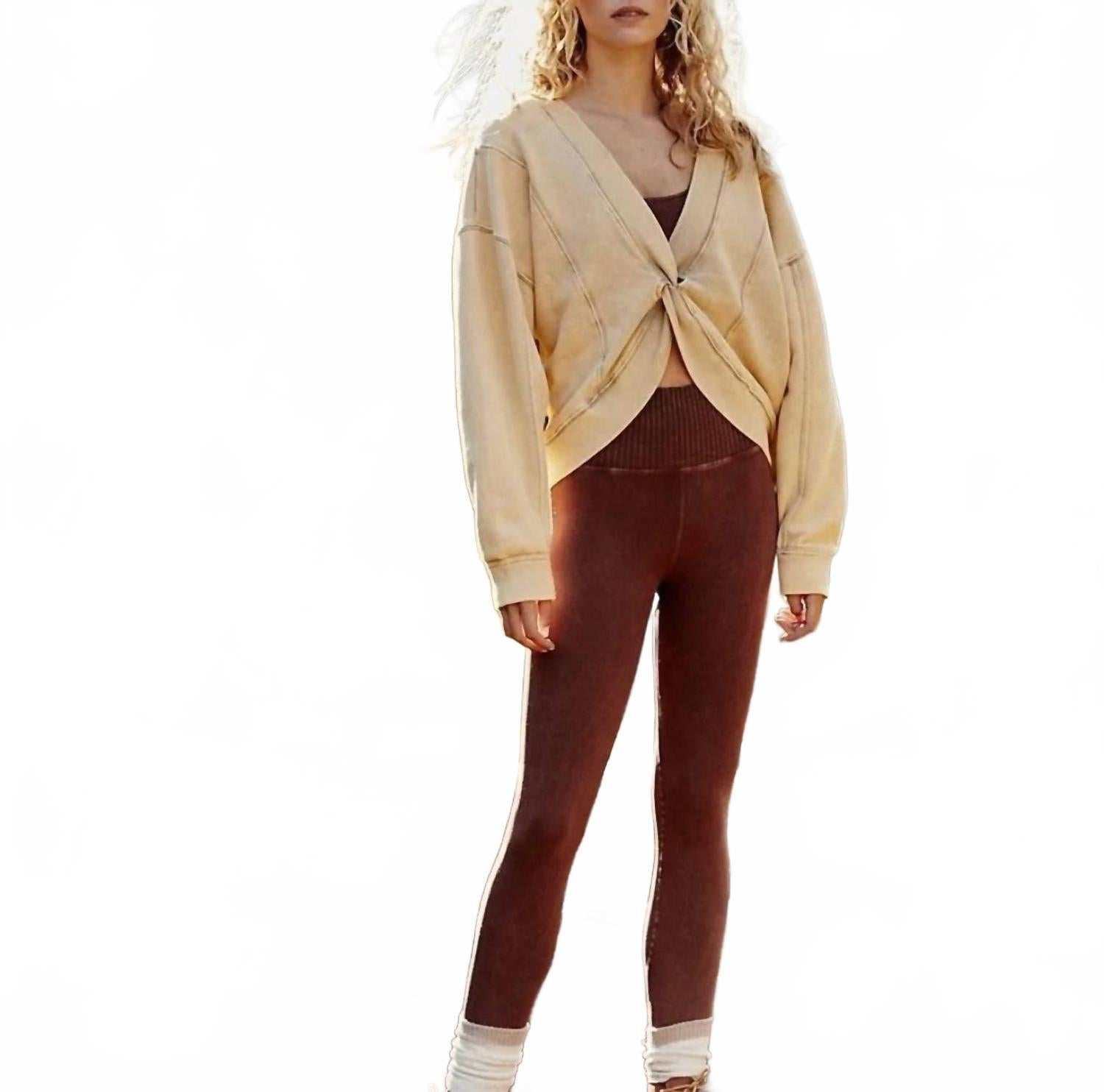 

Леггинсы Good Karma в цвете мускатный орех Free People, Nutmeg