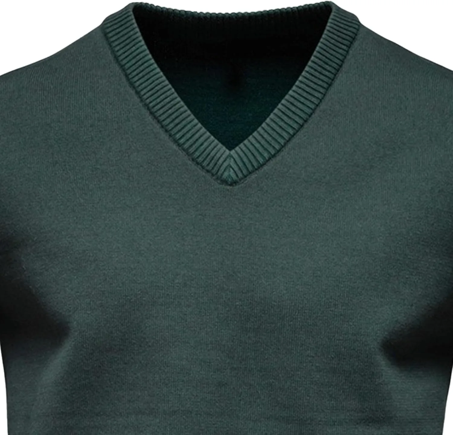 Мужской черный свитер с V-образным вырезом Slim Fit — фото 4