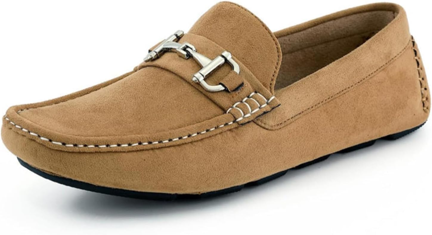 

Мужские повседневные слипоны Amali Walken, мокасины для вождения с серебряной пряжкой, доступны из мягкого микрофибры и искусственной кожи