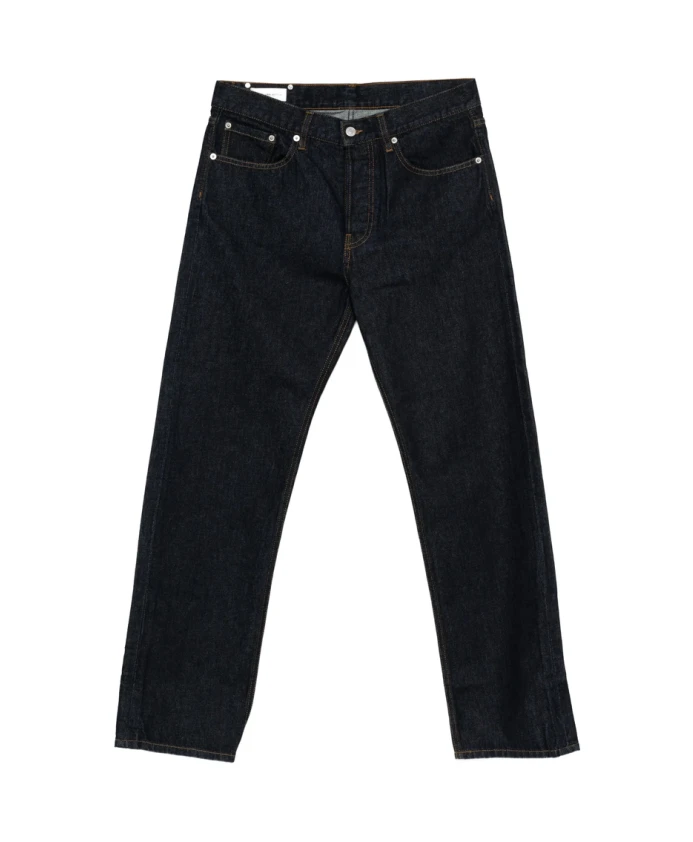 

Темно-Синие хлопковые джинсы прямого кроя Dries Van Noten, синий