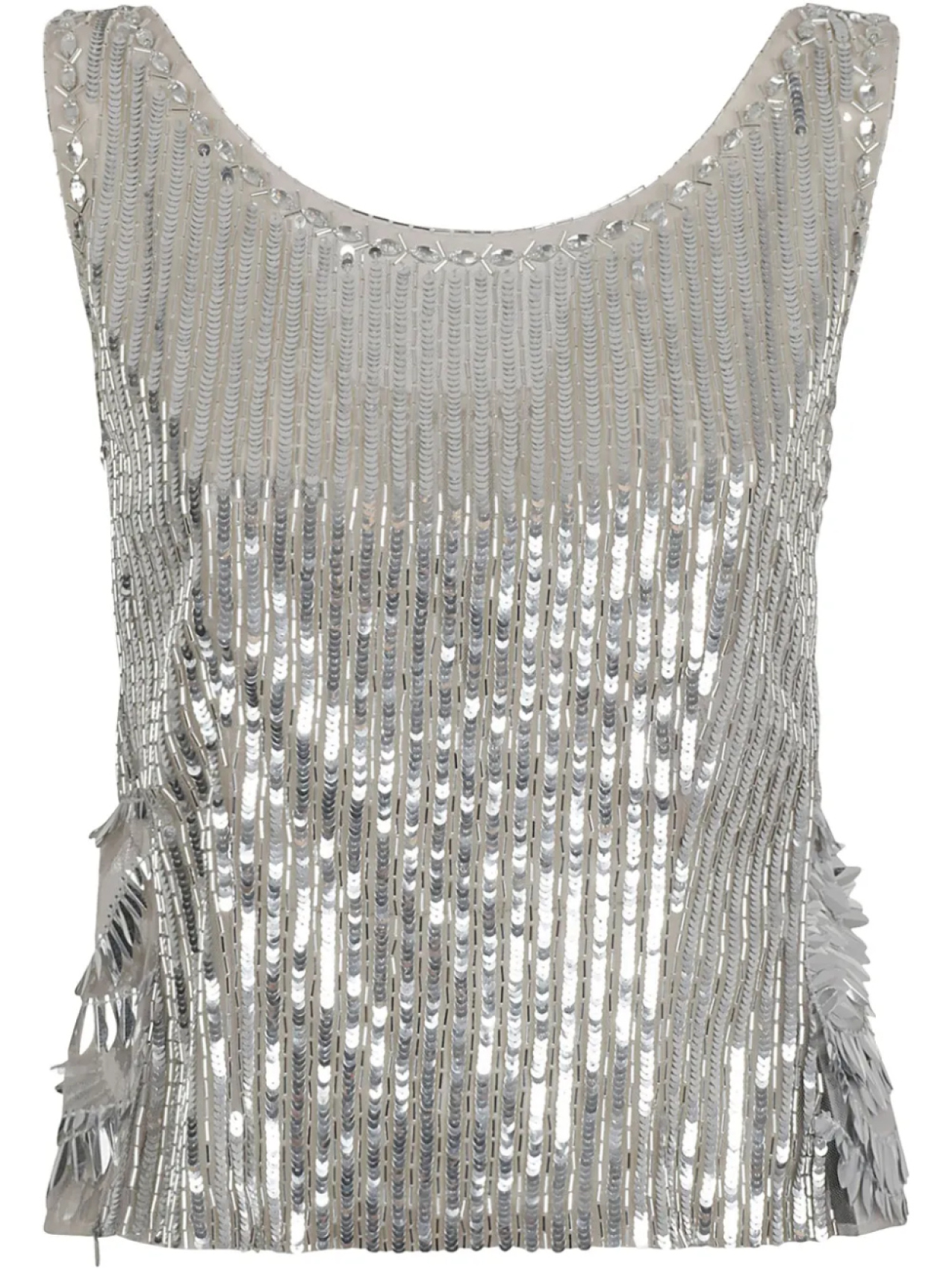 

Топ с пайетками Alberta Ferretti, серый