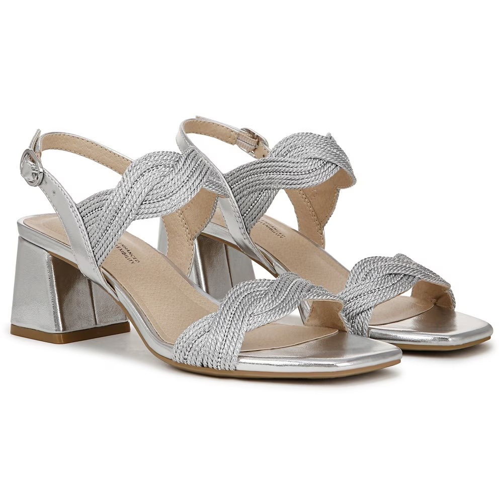 Туфли-босоножки на каблуке с ремешком Charnelle Lifestride, silver faux leather