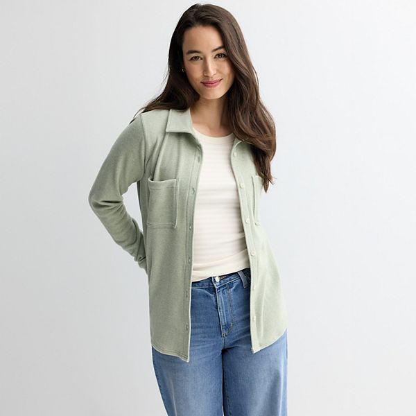 

Женская вязаная рубашка в клетку Sonoma Goods For Life, Medium Olive Twill