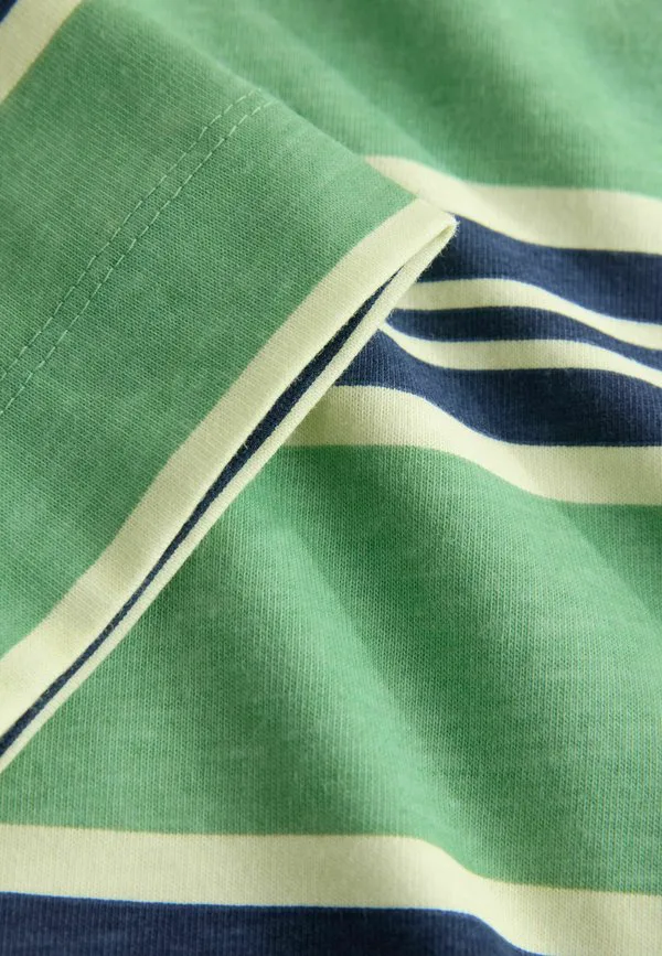 Рубашка-Поло с длинными рукавами и воротником стандартного кроя Next, Green/Navy Stripe — фото 3
