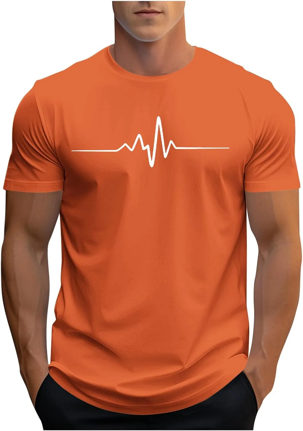 

Мужская футболка Muscle Fitness с коротким рукавом и круглым вырезом QUNPIU