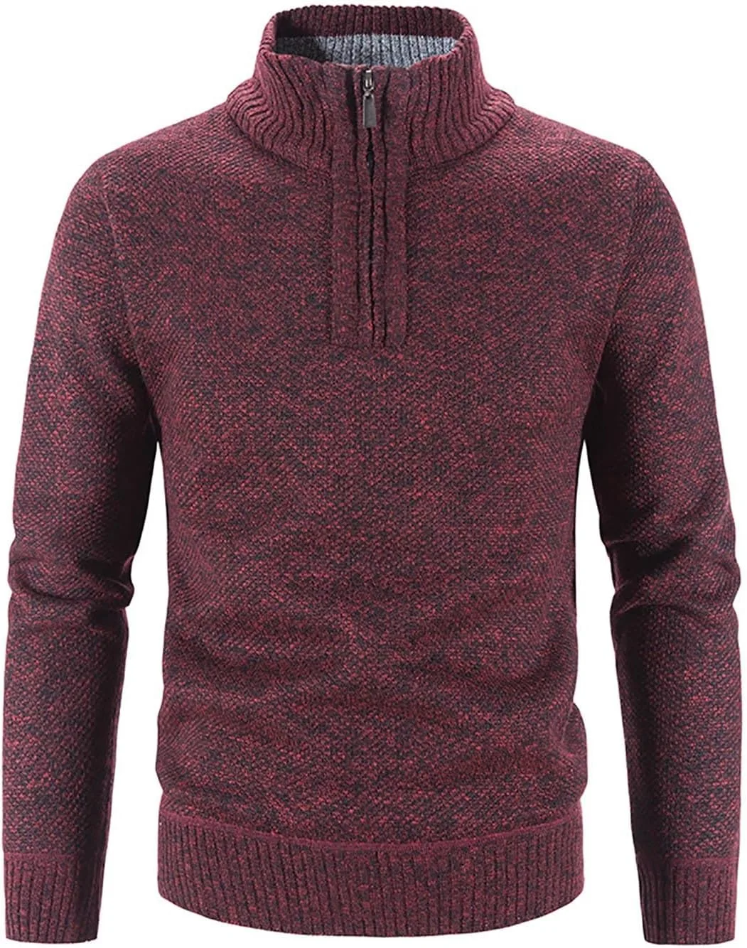 

Мужской свитер Slim Fit с четвертью молнии, легкий, с воротником-стойкой