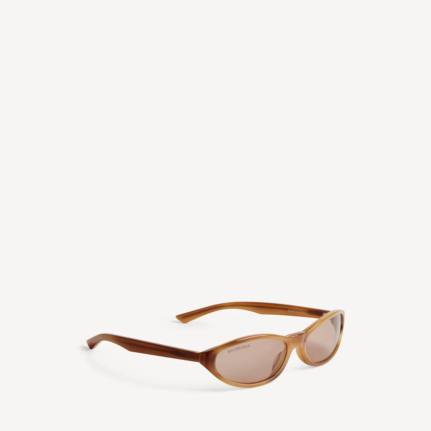 Круглые солнцезащитные очки Neo в цвете Blond Striped Havana BALENCIAGA — фото 3