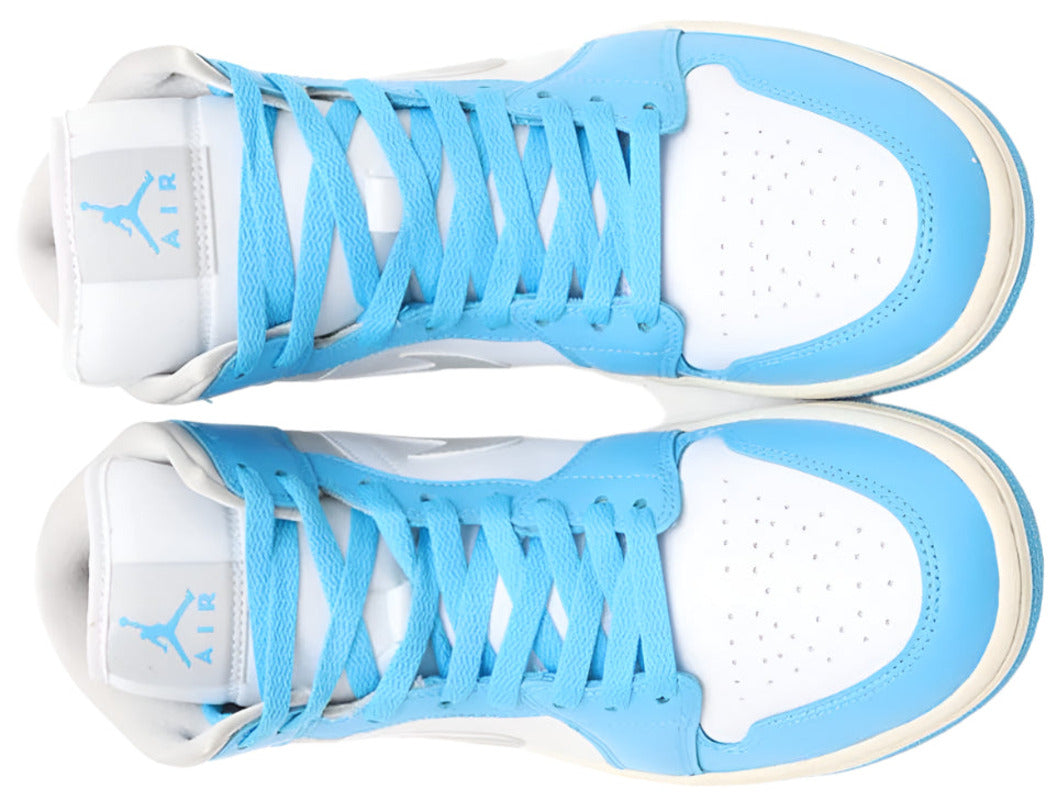 Женские кроссовки Jordan 1 Mid Dark Powder Blue White Sail Neutral Grey — фото 3