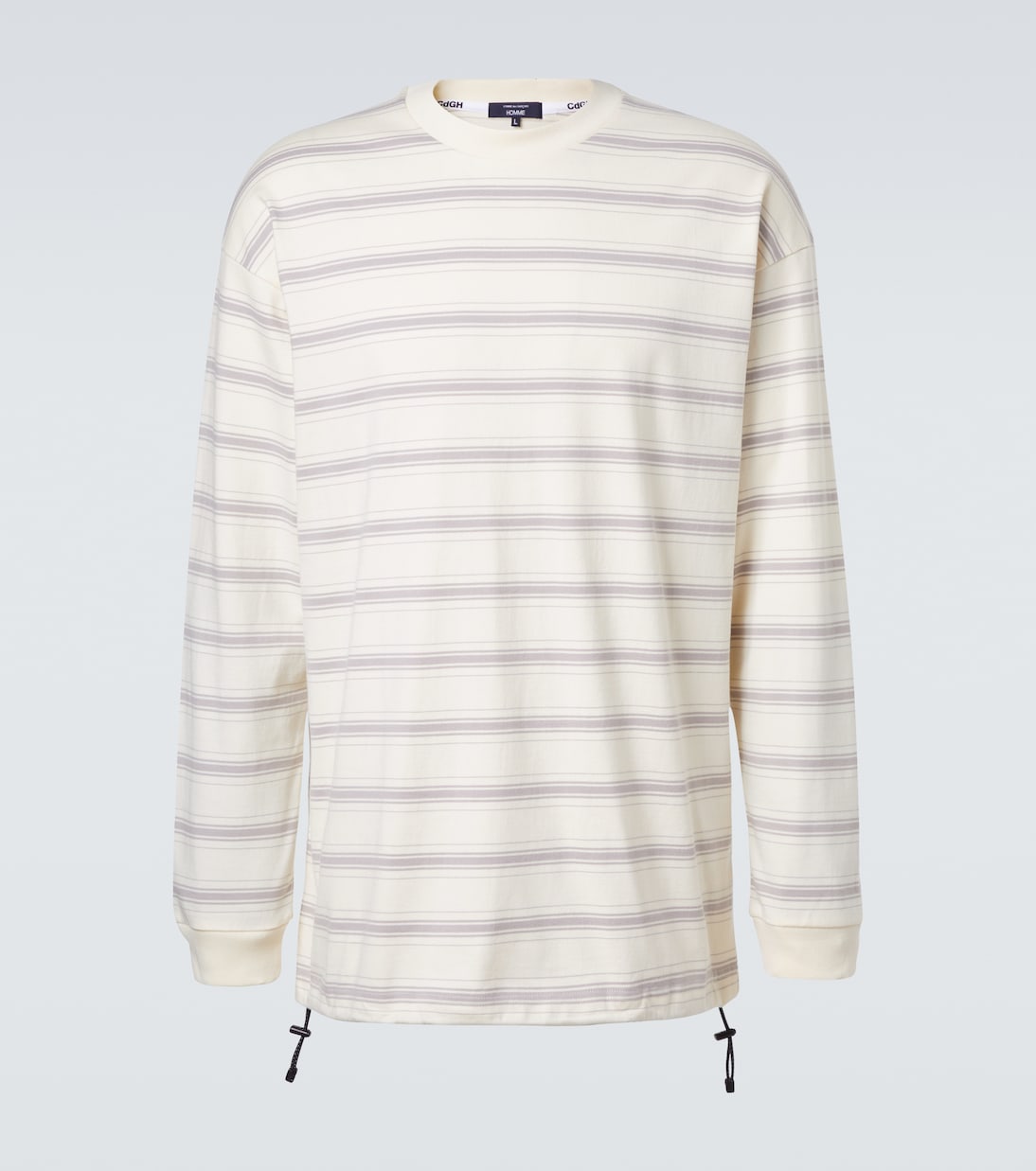 

Футболка из хлопкового джерси в полоску Comme des Garçons Homme, Off-White Grey
