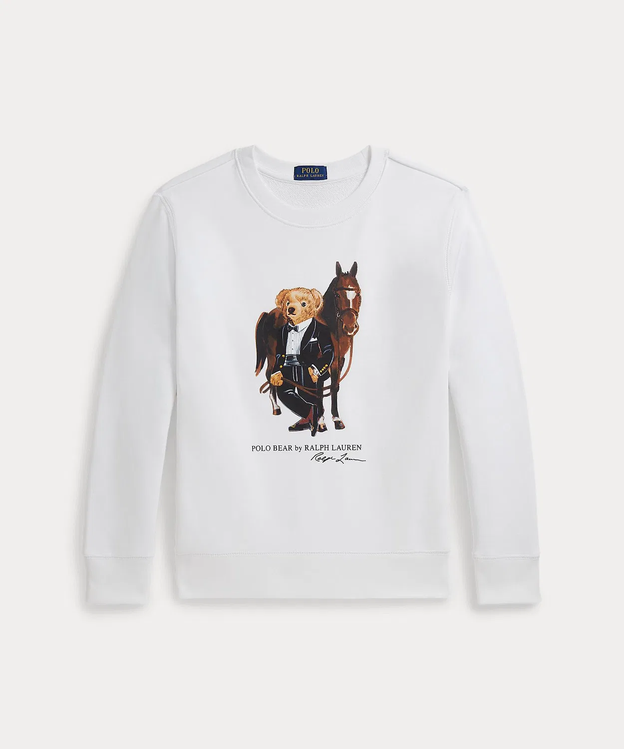 Свитшот с Polo Bear Ralph Lauren, хлопок, белый — фото 2