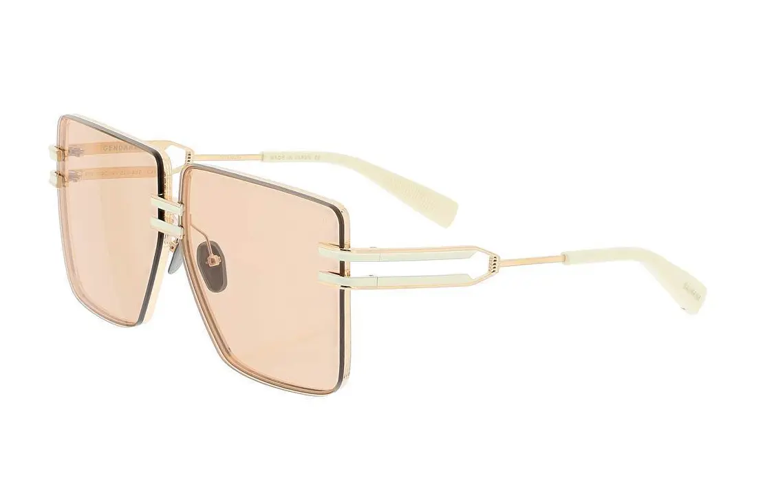 

Солнцезащитные очки BALMAIN в стиле полиции без оправы оверсайз золотые