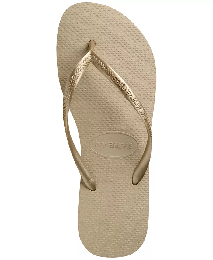 Женские узкие шлепанцы Flip-flop Havaianas, коричневый/бежевый — фото 3