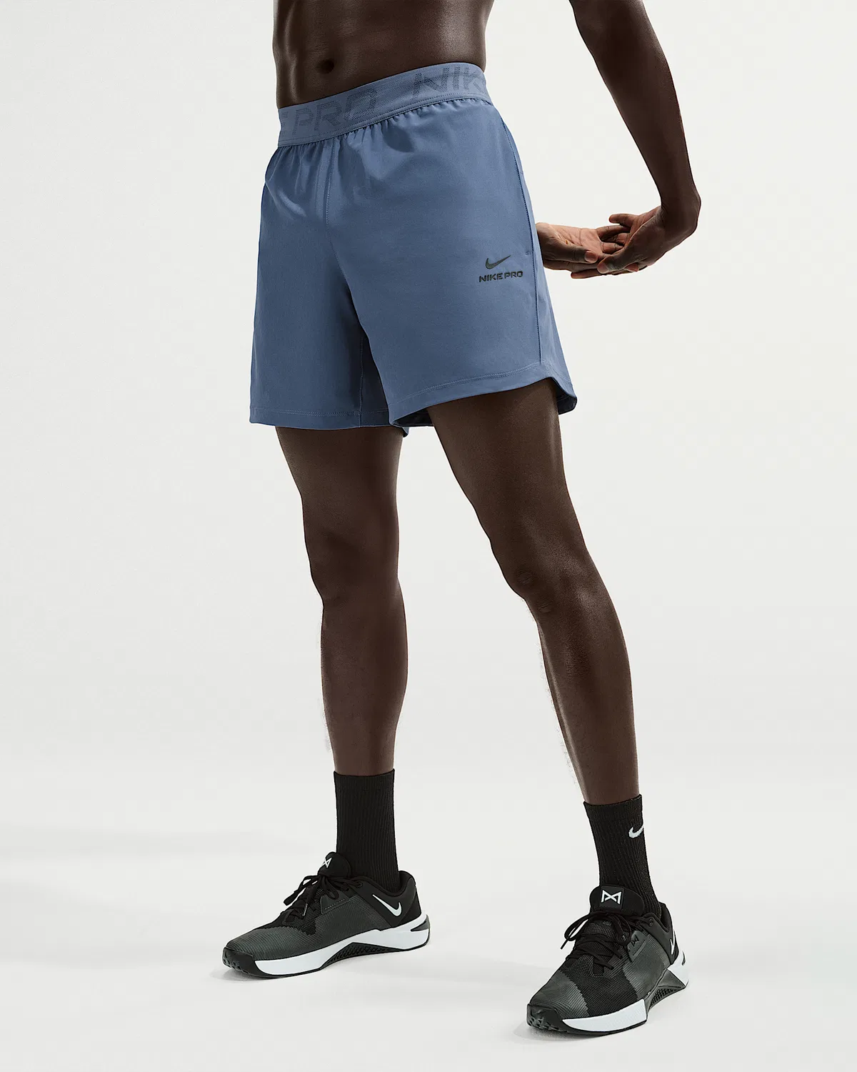 Мужские шорты Nike Pro Training Dri-FIT 6", Diffused Blue/Black — фото 2