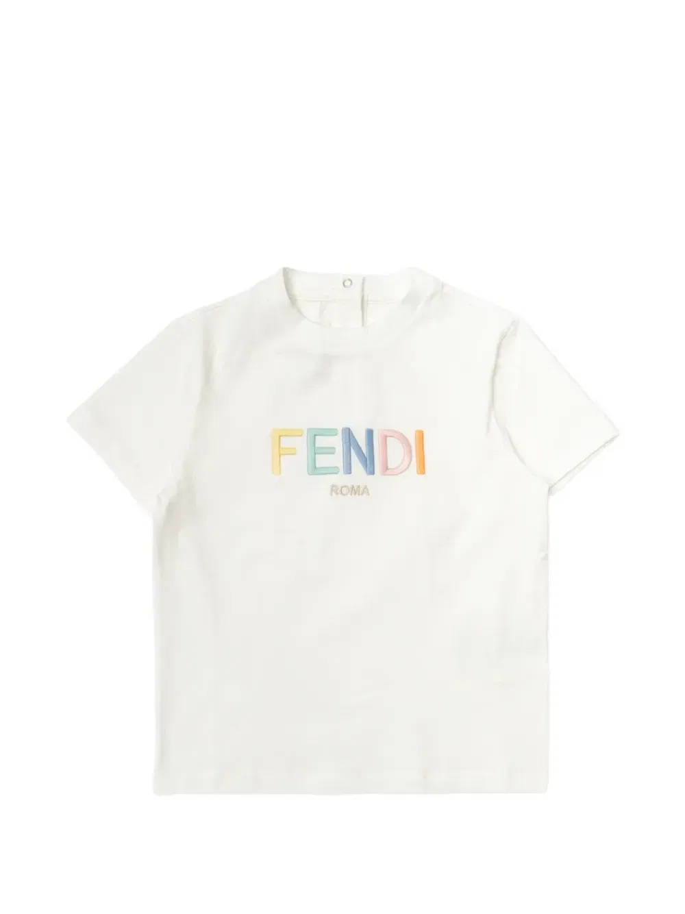 Футболка с вышивкой Fendi Kids, белый