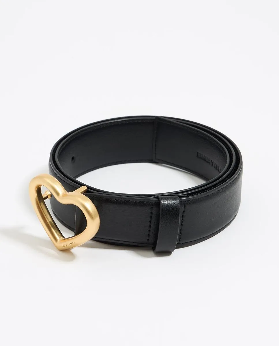 

Женский кожаный ремень с пряжкой в форме сердца Bimba Y Lola, черный