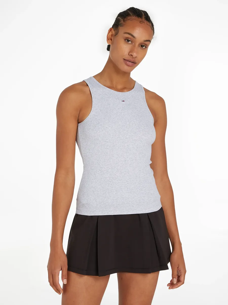 

Майка Tommy Jeans "TJW ESSENTIAL RIB TANK", в рубчик, серый