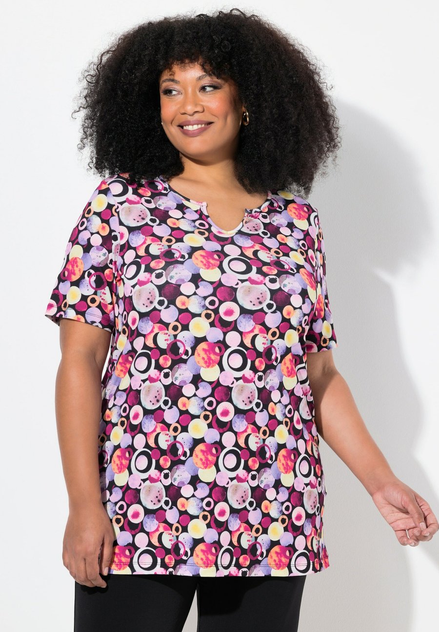 

Футболка Ulla Popken BUBBLE MATTE NOTCH NECK, Black/Multi-Coloured, Черный, Футболка Ulla Popken BUBBLE MATTE NOTCH NECK, Black/Multi-Coloured