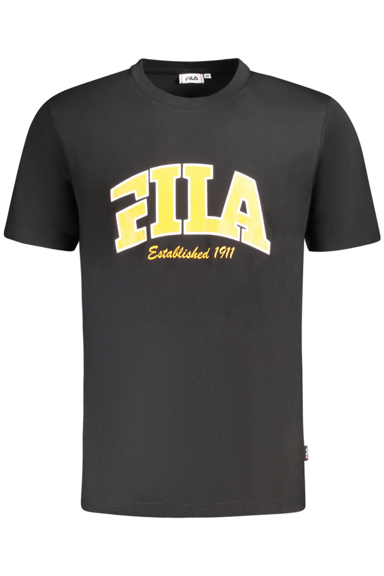 

Мужская футболка Fila хлопковая с контрастной надписью, черный