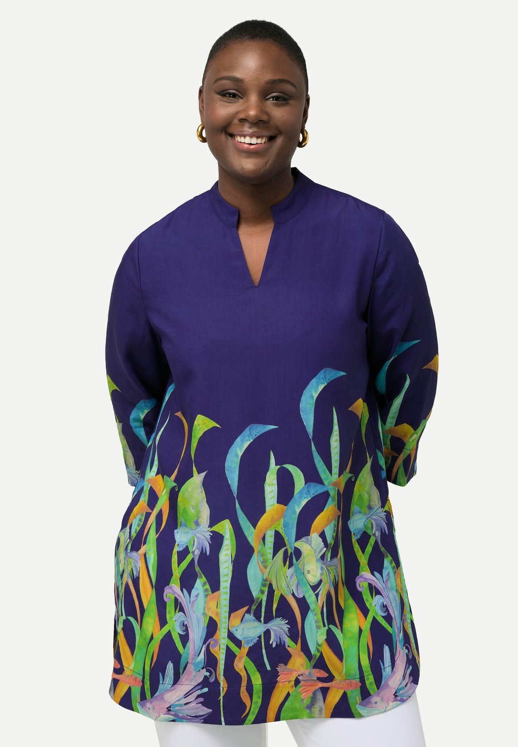 

Туника UNDERWATER MOTIF 3/4 SLEEVE Ulla Popken, фиолетовый