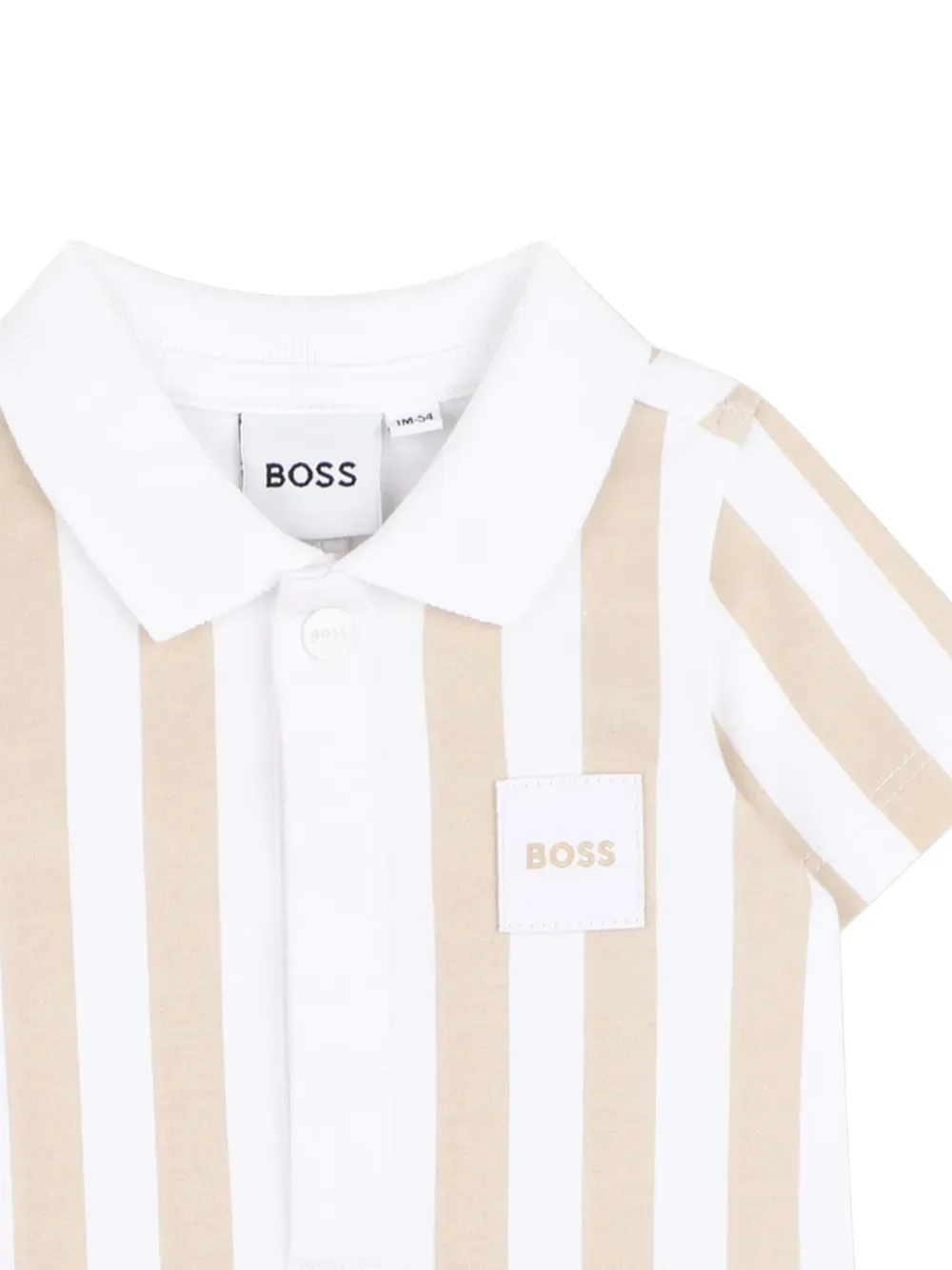 Полосатый купальник с воротником BOSS Kidswear, белый — фото 3