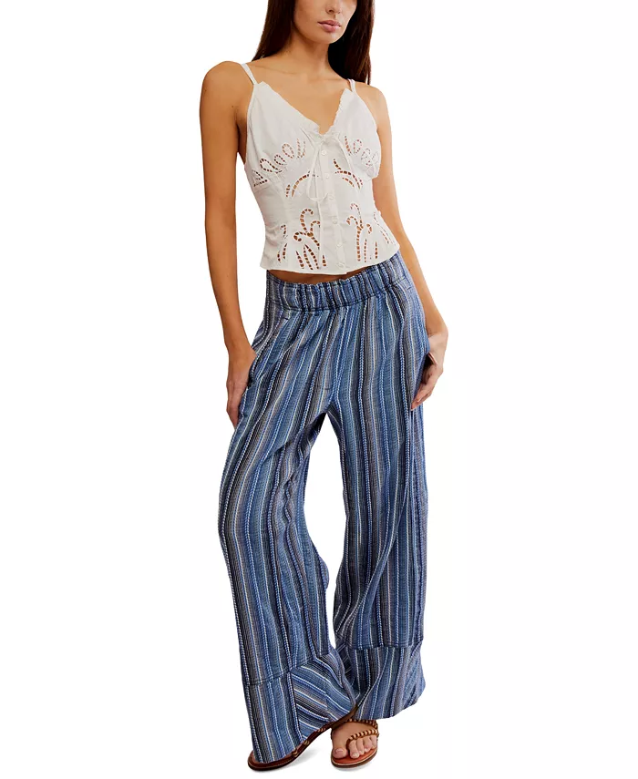 

Женские брюки Days End с широкими штанинами Free People, коричневый/бежевый