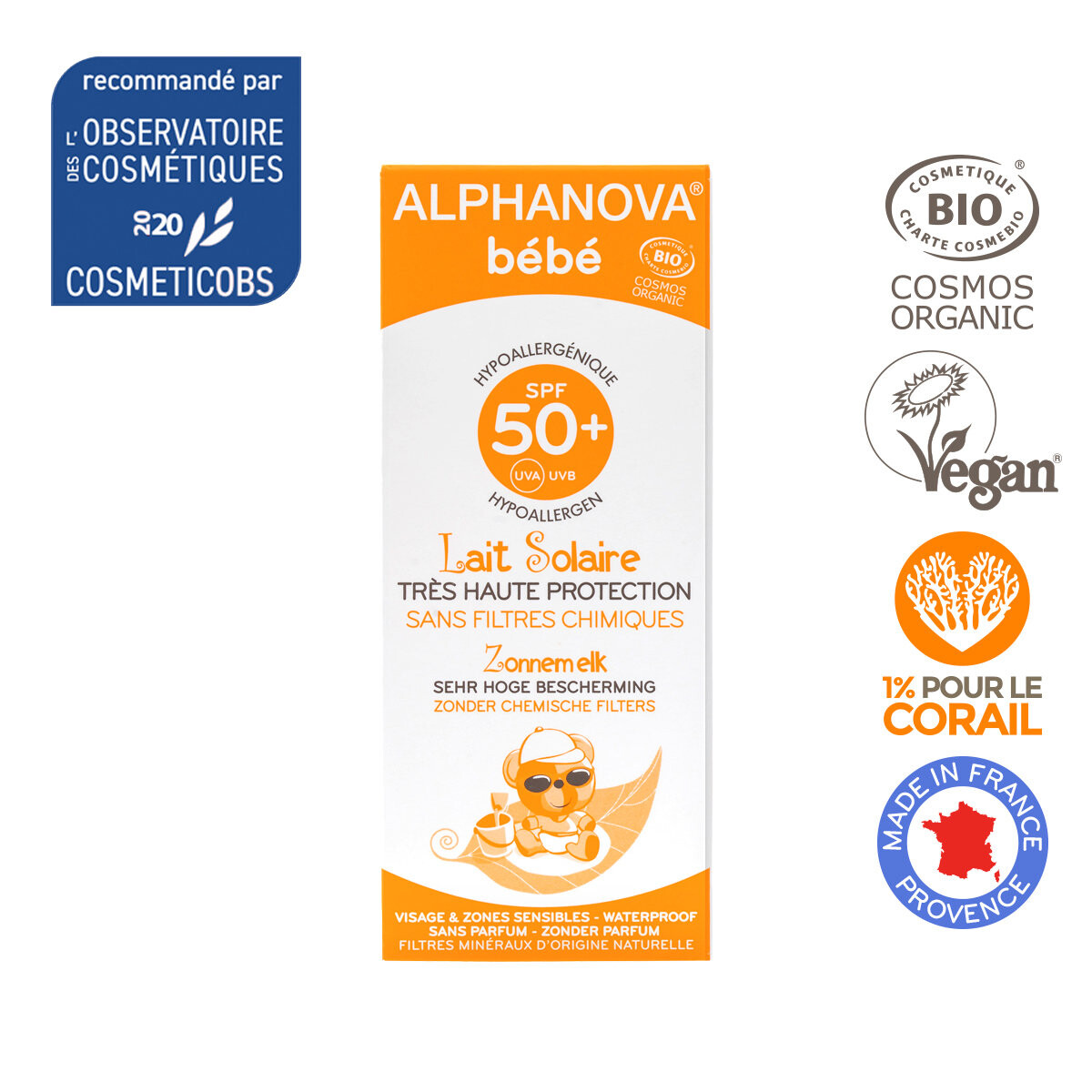 

Alphanova, Bebe, солнцезащитный крем для всех типов кожи, SPF 50, 50 г