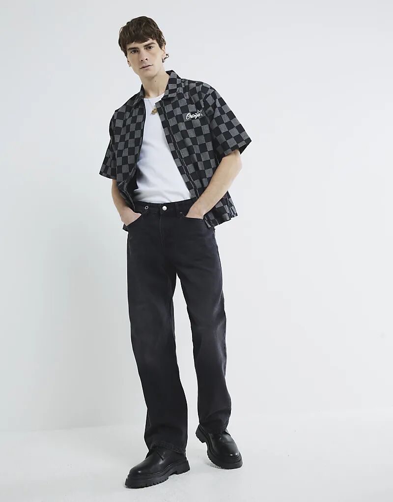 

Джинсы River Island Loose fit черного цвета