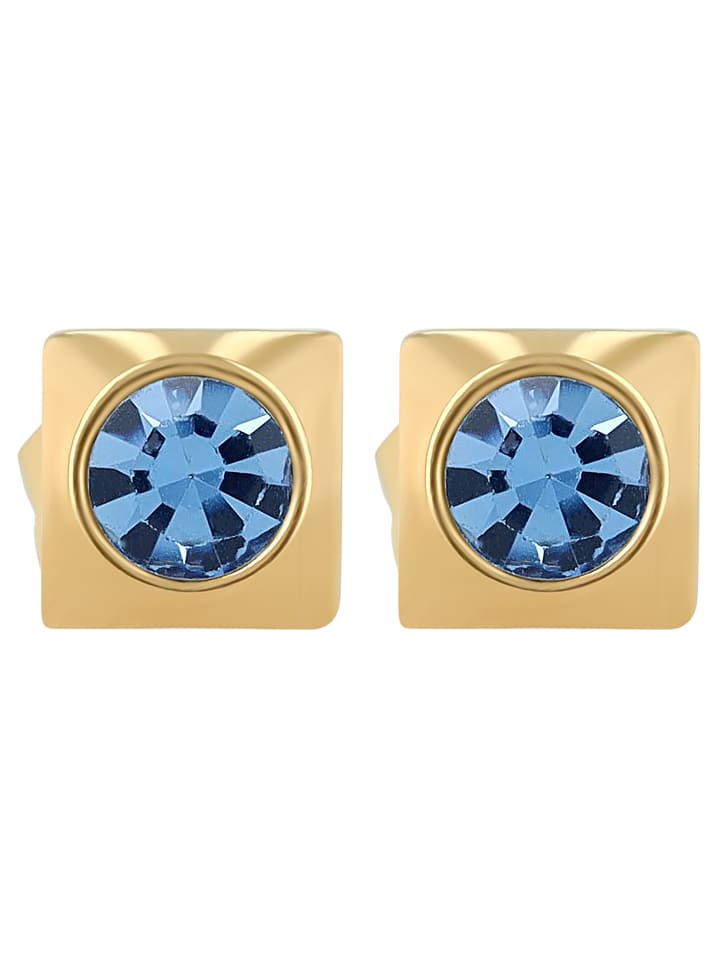 

Adeliás Женские серьги - серьги-гвоздики из нержавеющей стали с золотыми стразами