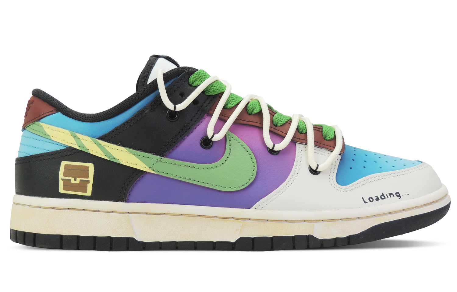 Детские Кроссовки Nike Dunk Low Retro Super Mario Мужские Черно-Фиолетовые — фото 3
