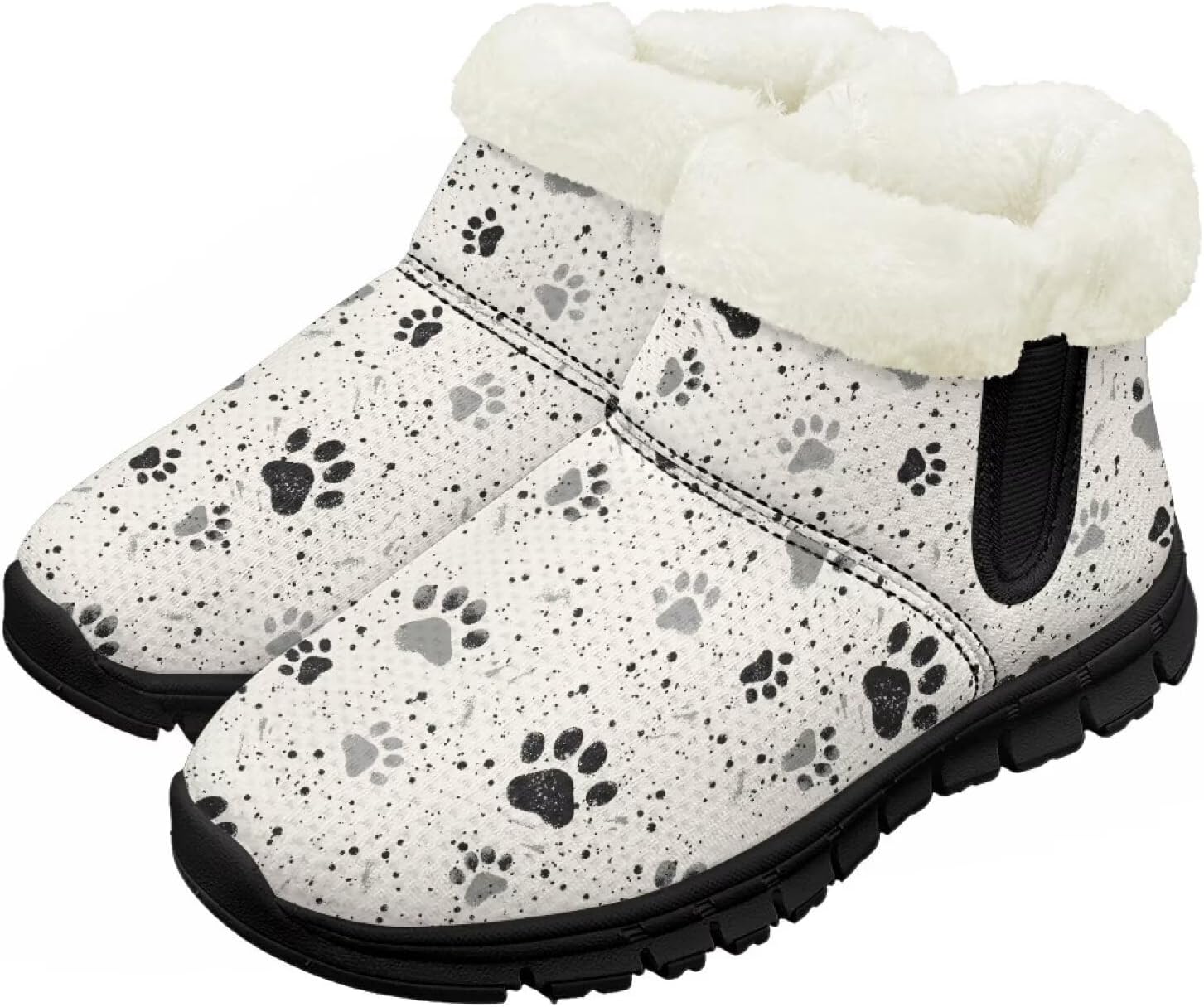 

Pzuqiu Зимние детские ботинки для мальчиков и девочек, теплые походные ботинки с меховой подкладкой для улицы, теплые прогулочные ботинки, черная подошва