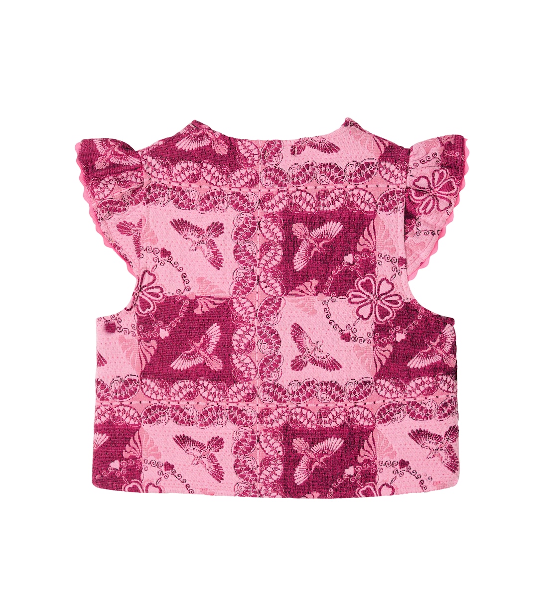 Жилет Нина из хлопковой смеси, связанный крючком Bebe Organic, Rose Bandana — фото 4