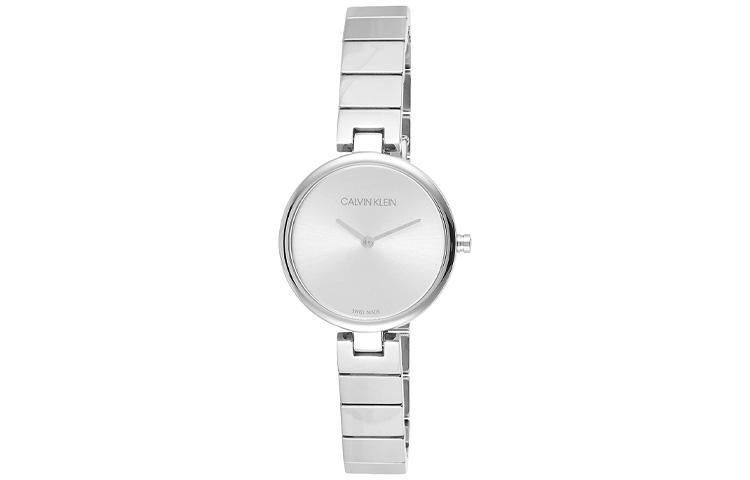 

Calvin Klein Часы CK Quartz Wrist Watch Quartz Movement Stainless Steel Strap Silver Dial Women's Watch, Silver Dial
