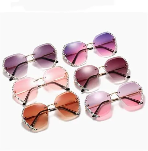 

Винтажные модные солнцезащитные очки большого размера без оправы для женщин, сексуальные квадратные солнцезащитные очки с ромбовидным рисунком MTZJH, 06 Gray-pink