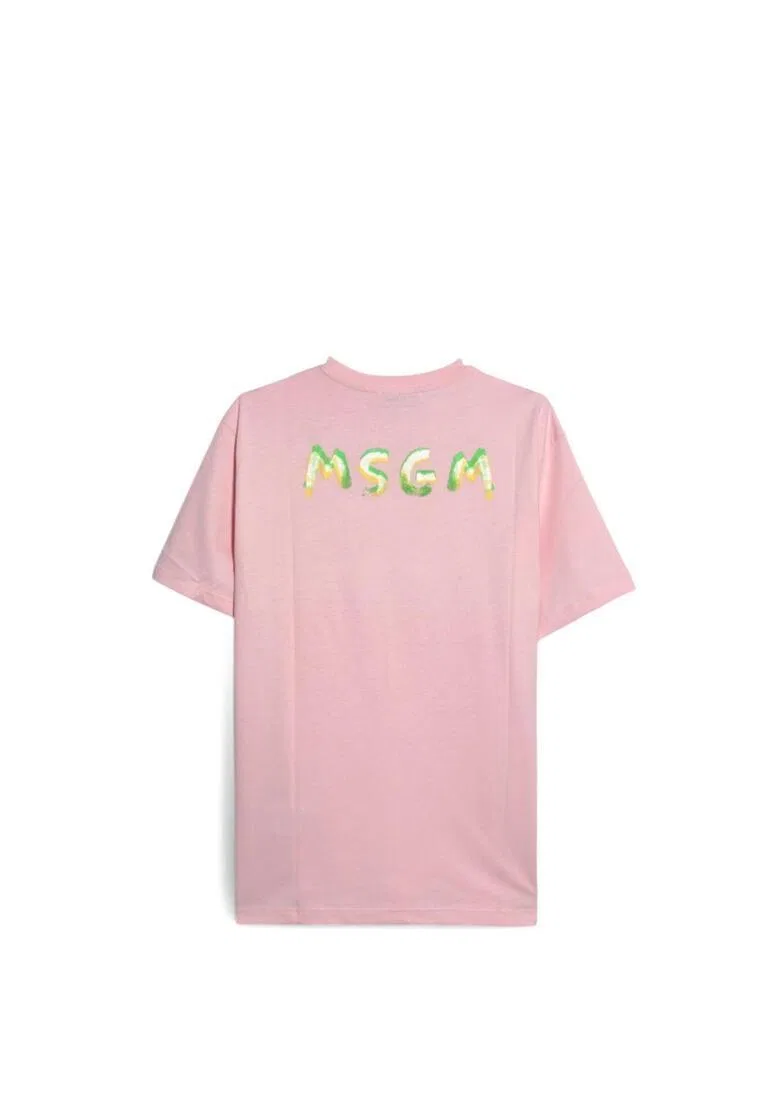 Футболка, хлопок, для детей Msgm, розовый — фото 4