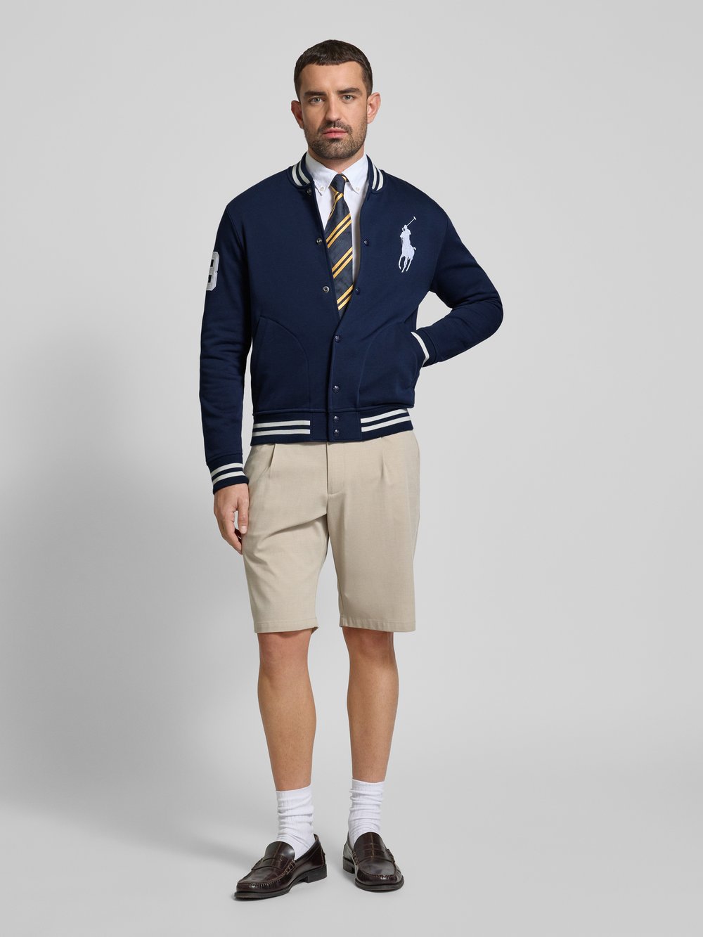 

Куртка колледжа прямого кроя с крупным вышитым логотипом Polo Ralph Lauren
