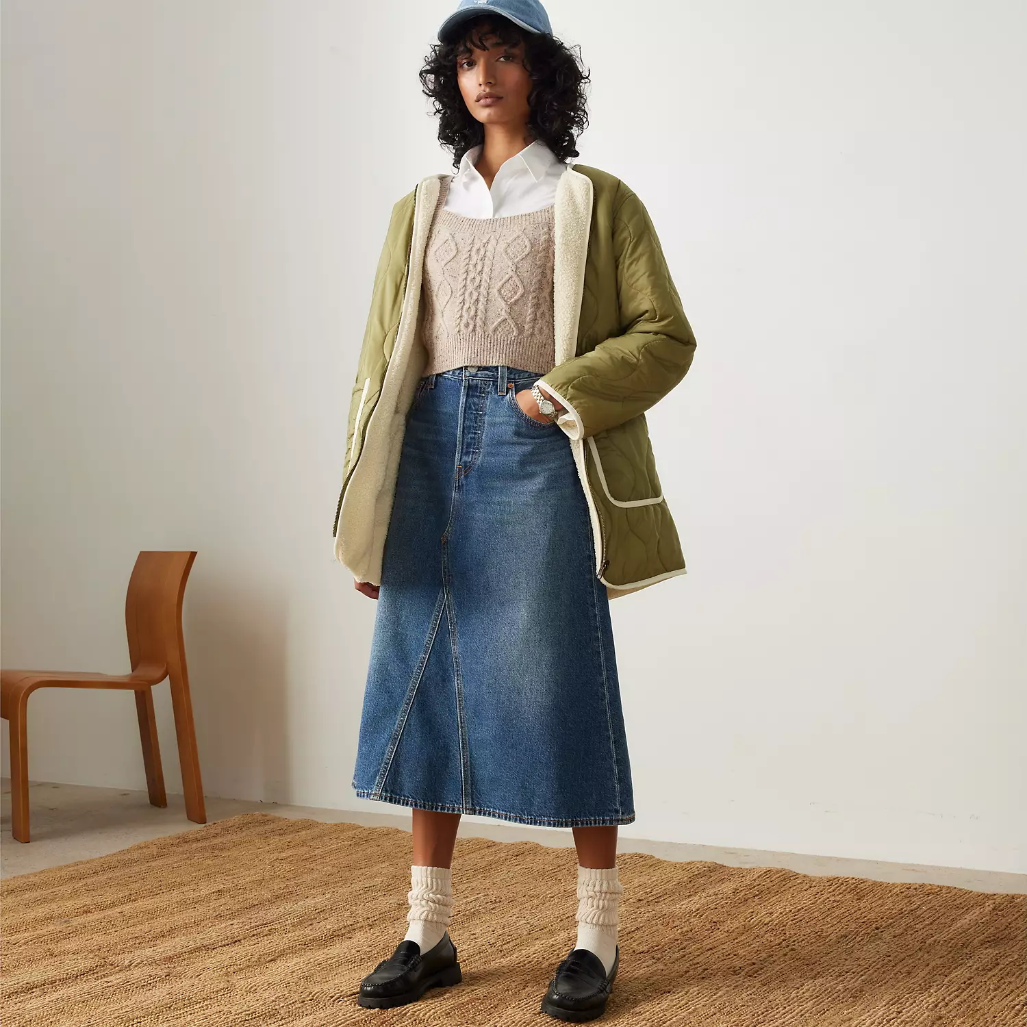 

Юбка трапециевидной формы с высокой посадкой Levi's, цвет Mid Morning - Medium Wash