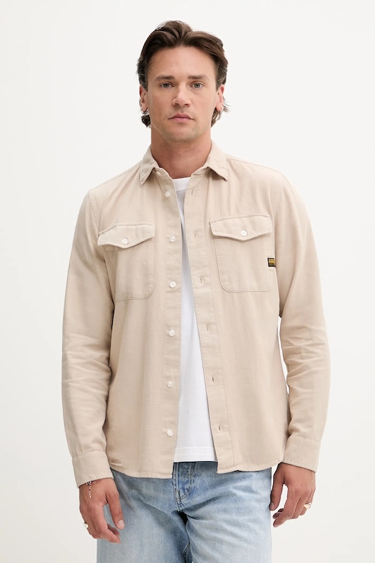 

Хлопковая рубашка G-Star, бежевый