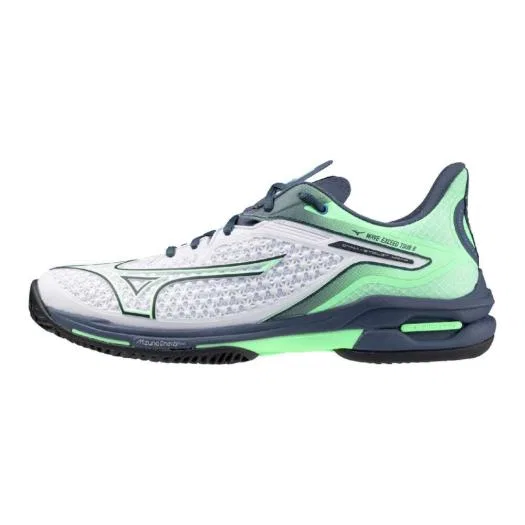 Теннисные кроссовки «Wave Exceed Tour 6 OC» от Mizuno, White X Mint X Blue