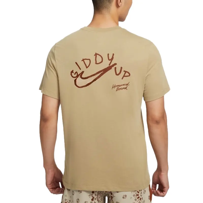 Мужская футболка Dri FIT Nike, бежевый/коричневый — фото 3