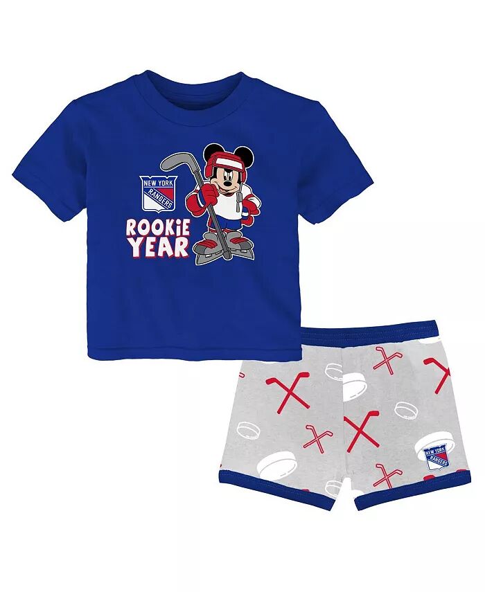 

Комплект футболок и шорт для малышей New York Rangers Disney Rookie Year Outerstuff, синий