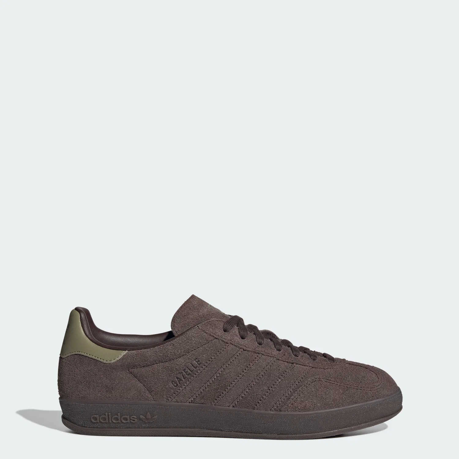 Мужские низкие кеды Gazelle Indoor тёмно-коричневые от Adidas — фото 2