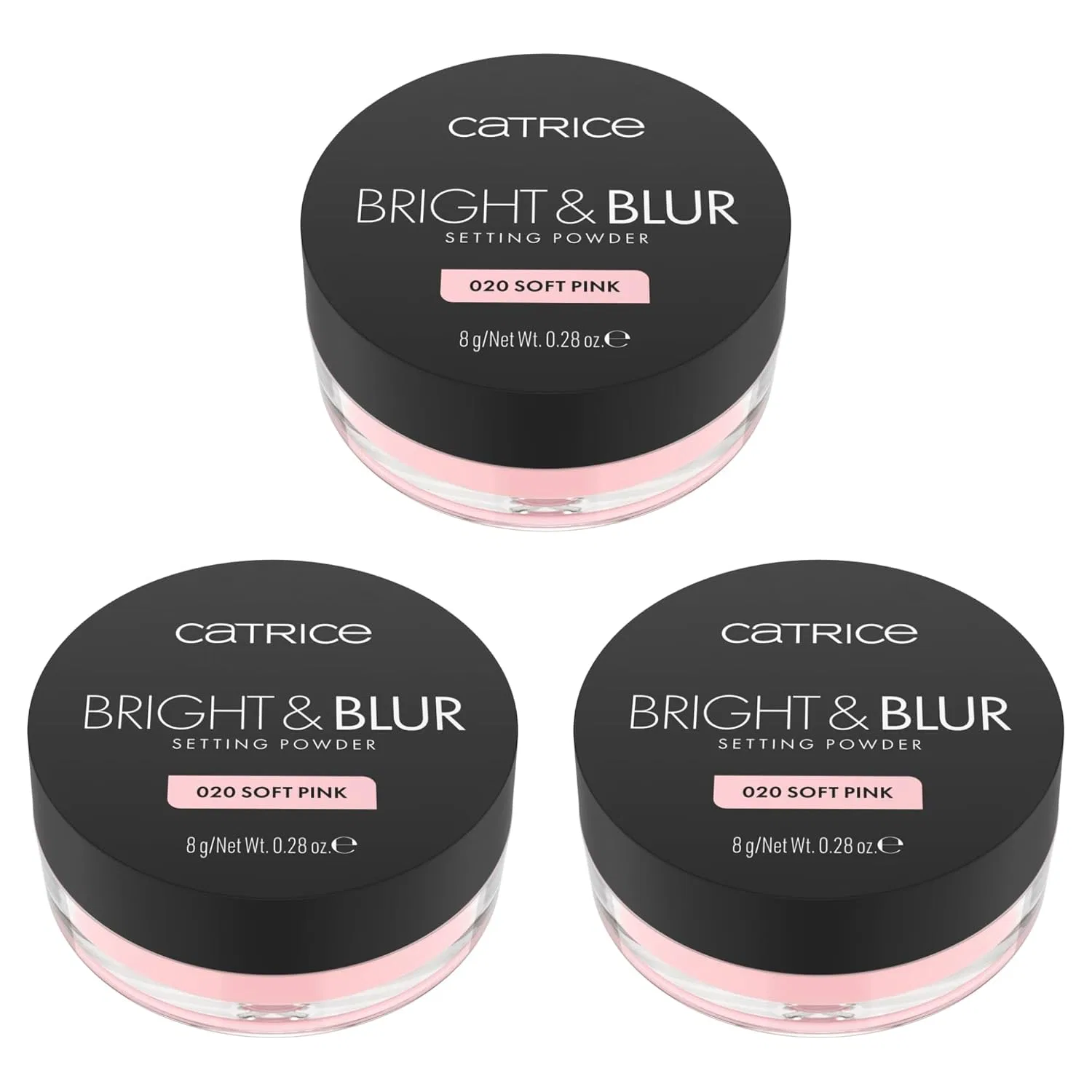 Закрепляющая пудра «Bright & Blur» №020 Pink от Catrice (3 x 8 г) Catrice, 020 Soft Pink