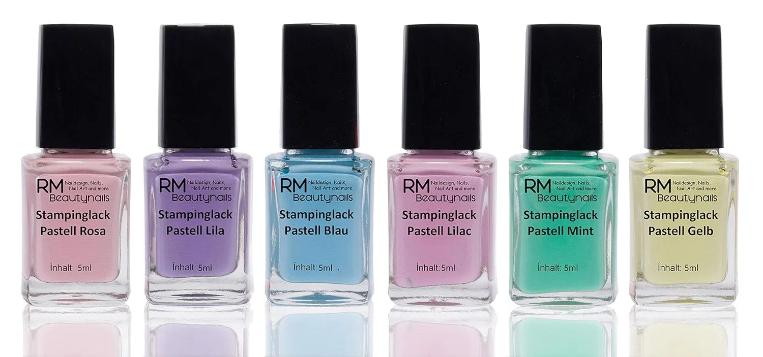 Набор пастельных лаков для стемпинга, 6 x 5 мл Rm Beautynails