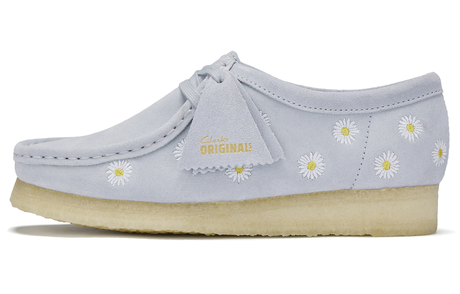 Clarks Originals Wallabee Кроссовки из замши на шнуровке, серый/белый 261756444